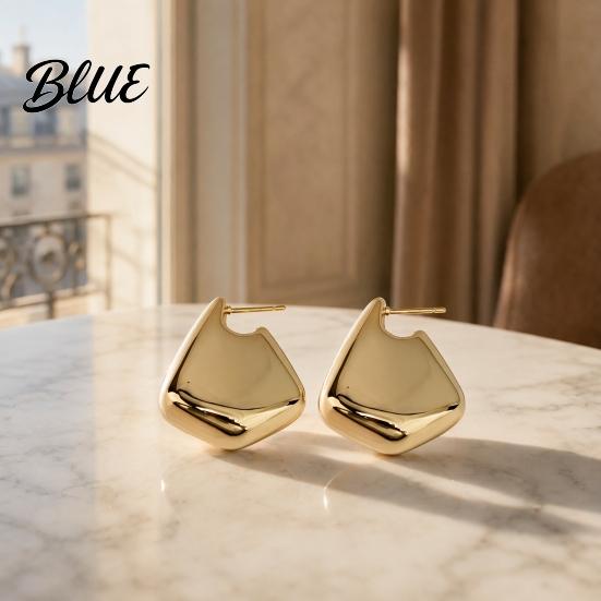 Earrings 1 Pair Chunky for Women Polished Lightweight Geometric Dangle