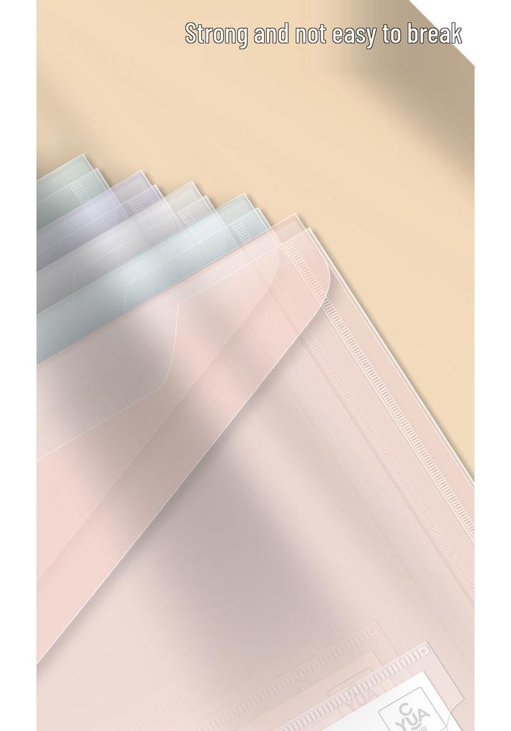 9021 Transparent File & Document Storage Bag - A4, Thickened, Waterproof, Plastic Button Closure