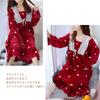 Guoyupika Princess and Plus Size Women's Long-Sleeved Nightgown, Lace, Warm, Fluffy, Cute, (Wine, 5XL)