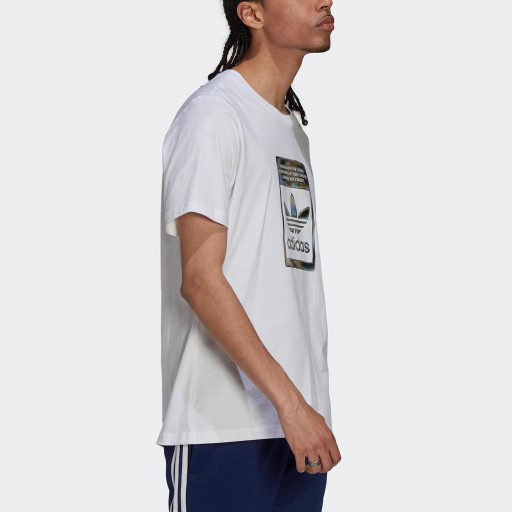 adidas originals Camo Infill Tee Retro Logo Sports Round Neck Short Sleeve White Men's H13500
