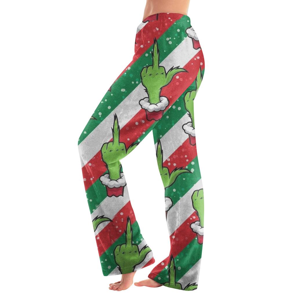 Women  Winter Print Pants Full Length Long Trousers Sports Pants