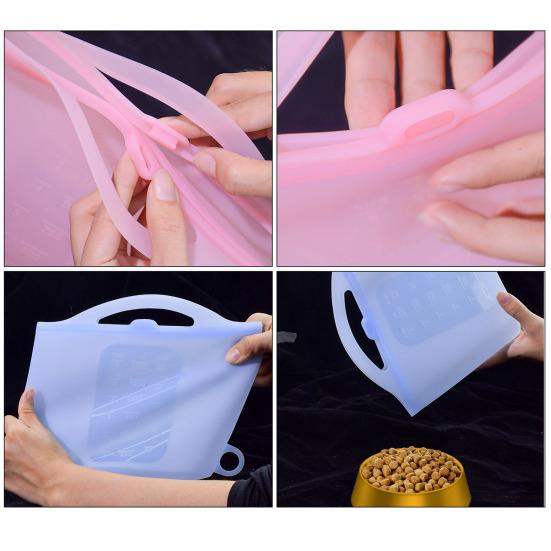Sac de rangement en silicone de 1 L, bonne étanchéité, organisateur de conservation des aliments, pochette de rangement pour fruits au réfrigérateur, sac de désinfection à la vapeur pour micro-ondes, sac de chauffage des aliments