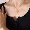 European & American Light Luxury Irregular Rose Flower Pendant Gold-Plated Necklace
