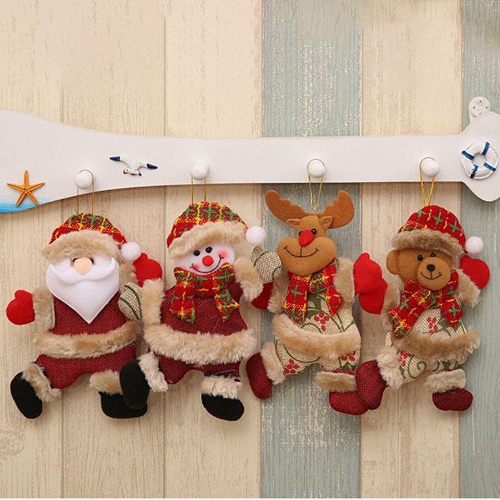 Vibrant Santa Claus Snowman Elf Hanging Dolls Capture the Holiday Essence
