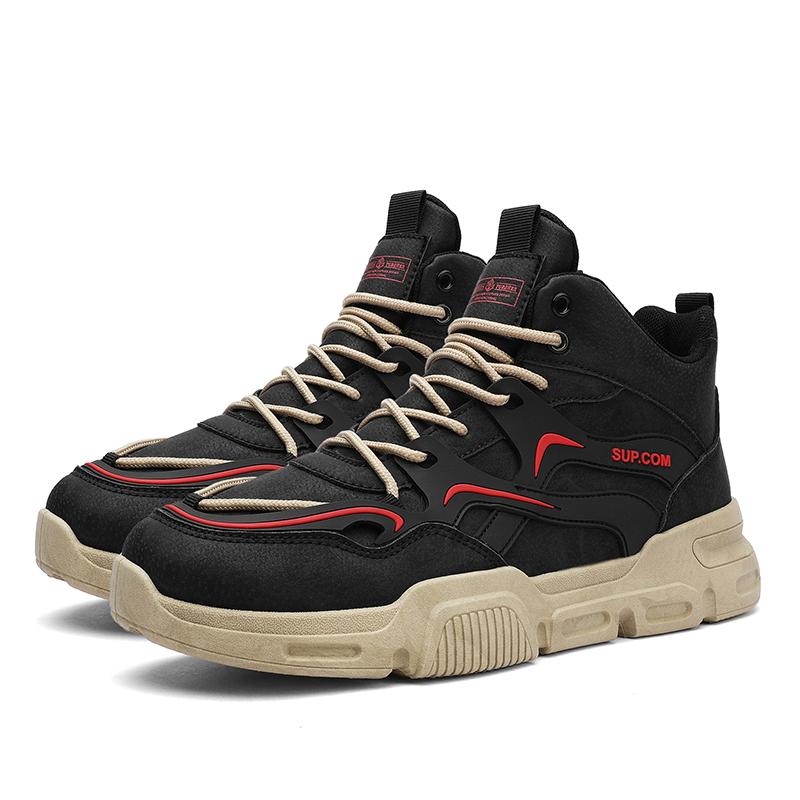 

Зимние короткие ботинки 2024 года, спортивная повседневная обувь, кроссовки класса люкс, рабочие мужские короткие мотоциклетные ботинки, мягкие зимние ботинки 44 чёрный