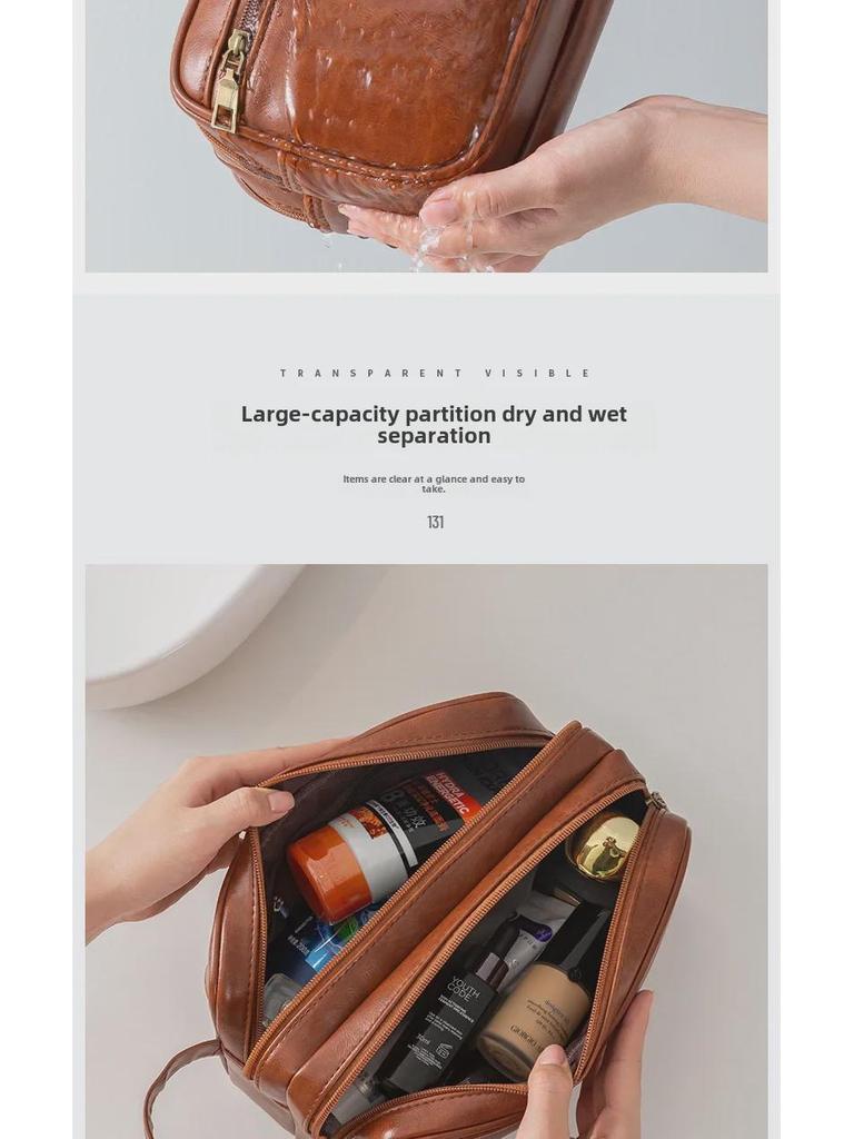 Premium Waterproof Men's Toiletry Bag - Large Capacity with Dry & Wet Separation, Perfect for Outdoor Travel