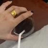 PANJBJ 925 Sterling Silver Geometric Black Stone Rings for Women Girl Korean Simple Adjustable Couple Jewelry Dropshipping