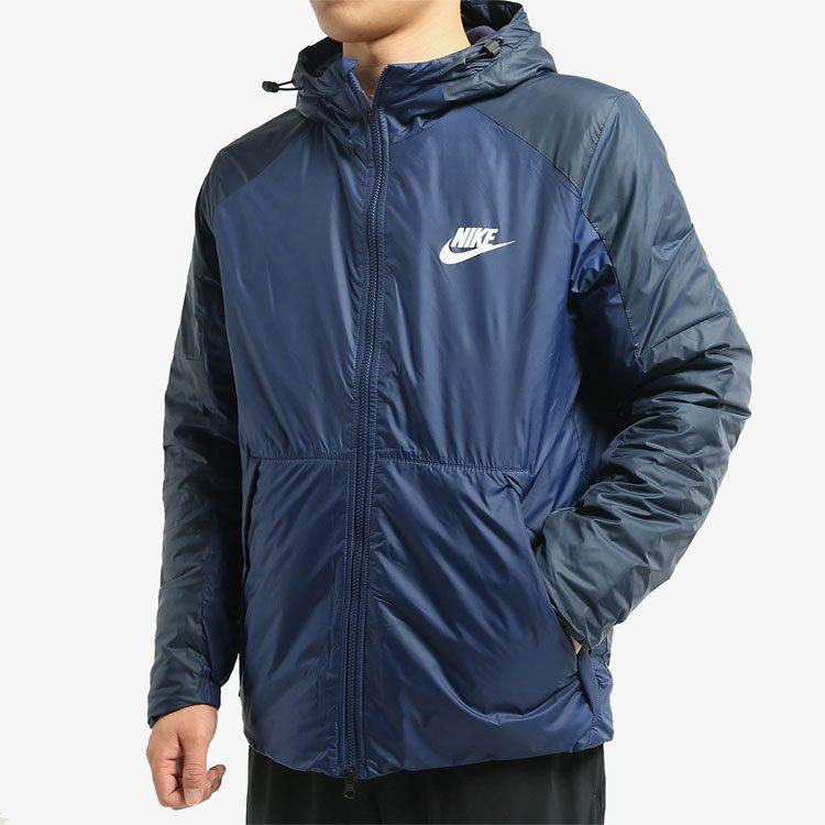 Nike Puffer Jackets Men's Dark Blue Hooded Moderate Other 861789-429