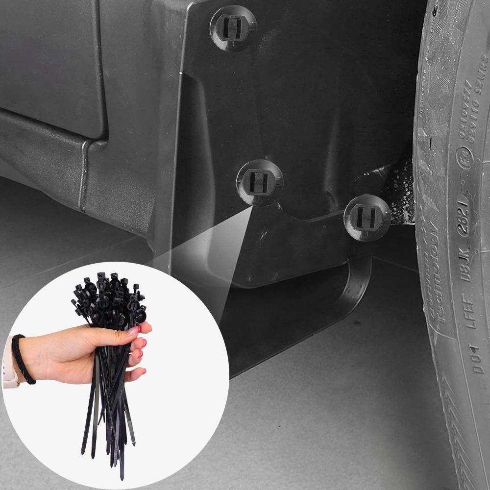Vehicle Wiring Harness Fixing Cable Tie Push Mount Car Fastener Clip Nylon Zip Tie Wrap Auto Repair Tool Kit Universal 15cm 20cm