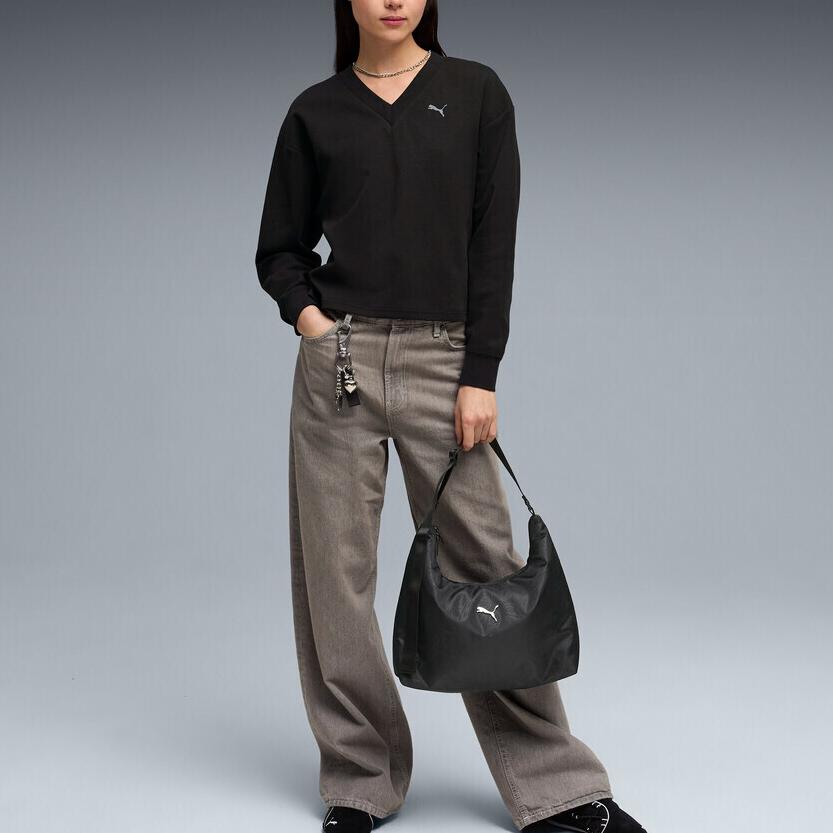 Puma Ess Sports Athleisure V-Neck Pullover Fashion Sweatshirt Women sweatshirt 694093-01