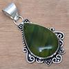 Pendant Green Rutile Gemstone Valentine'Day Gift Silver Jewelry 2.25"