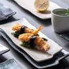 Japanese Sushi Plate Rectangular Ceramic Sashimi Flat Plate Creative Tableware Irregular Long Commercial Japanese Material Plate