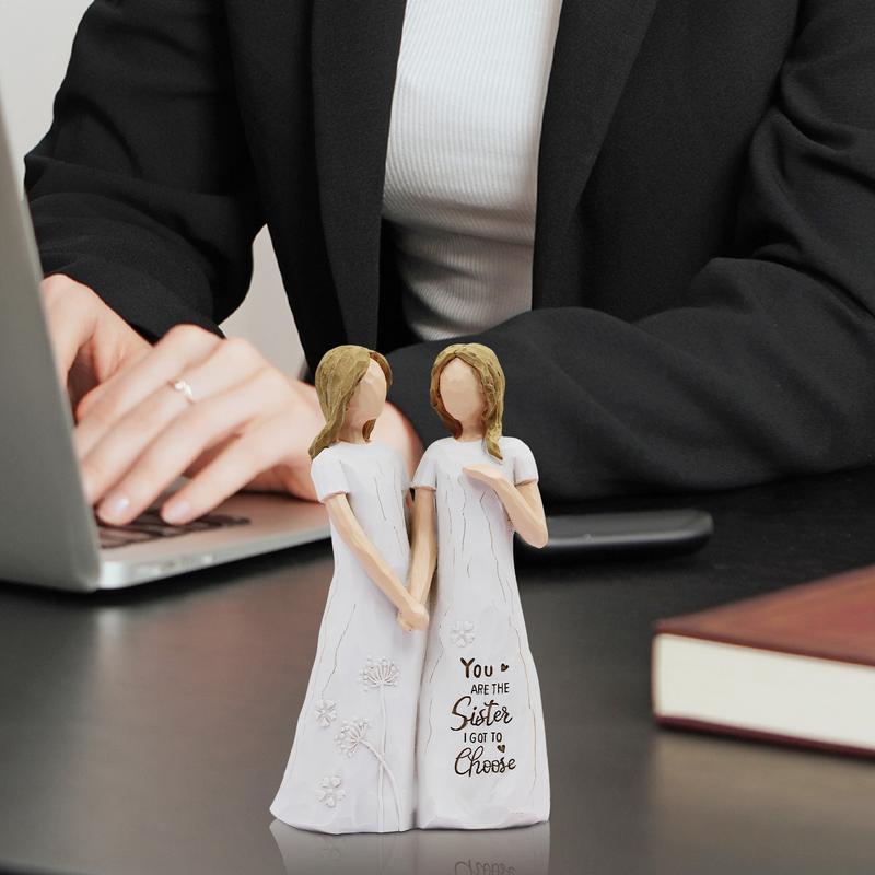 Sisterhood Good Sister Theme Best Friends Statue Sculpture Figure Ornaments Home Decor Anniversary Wedding Keepsake Gift