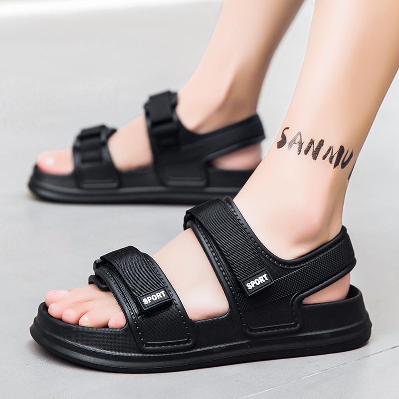 Couple's Hook and Loop Sandals Men's And Women's Summer Flat Sandals Beach Shoes Man Casual Shoes Outside Men's Sports Sandals