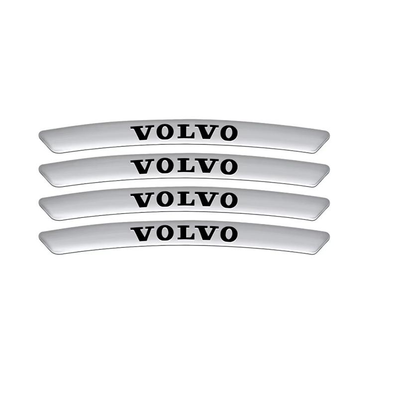 4pcs Aluminum Car Emblem Wheel Rim Stickers Decor Accessories For Volvo Rdesign T6 AWD C30 C70 S40 S60 S70 S80 S90 V40 V50 V60
