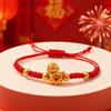 Golden Jewelry Zodiac Bracelet Braided Red Thread Rope Lucky Bracelet Feng Shui Amulet  Party Gift
