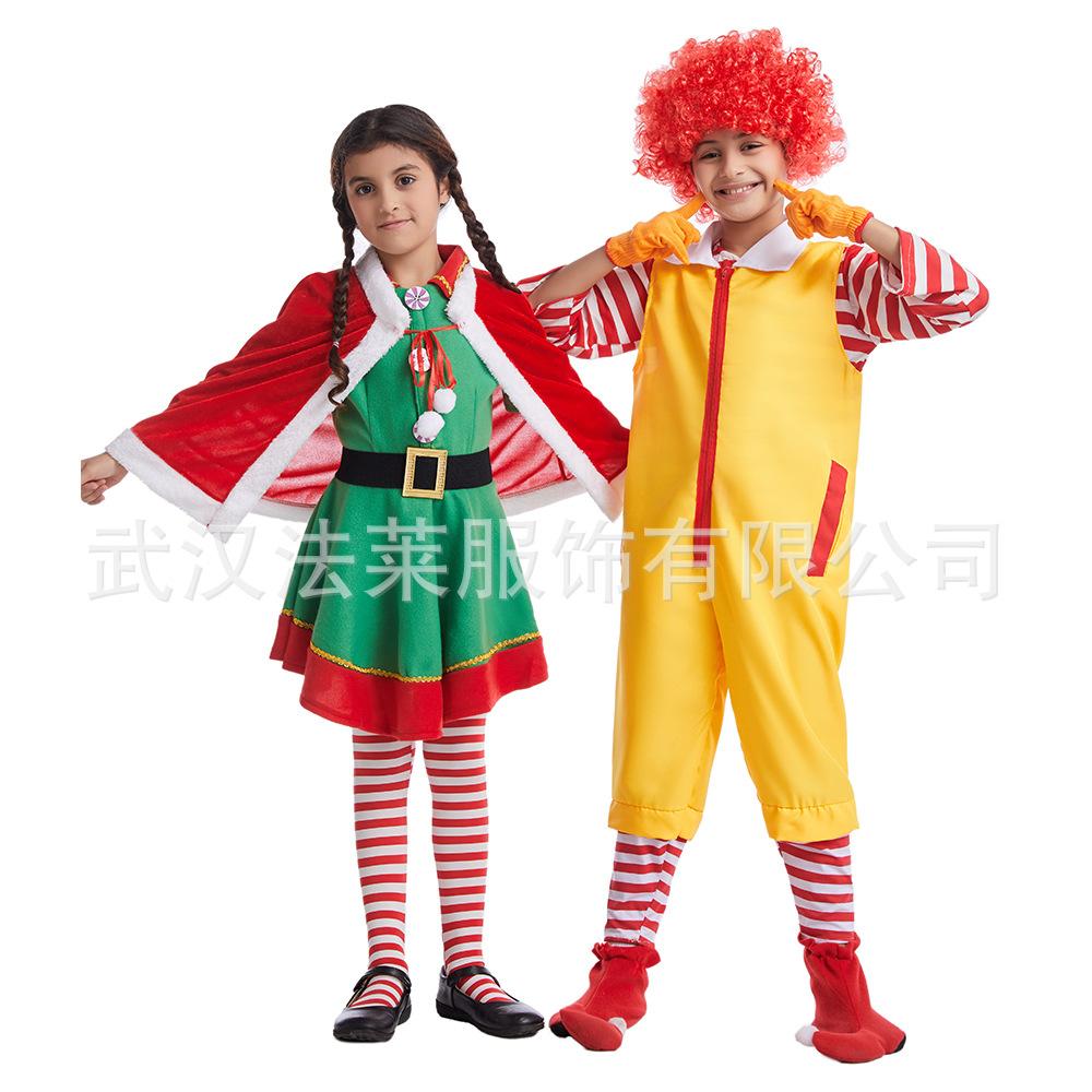 Christmas Costumes Children's Clown Clothes Clown Parent-child Costumes Dress Up Christmas Costumes
