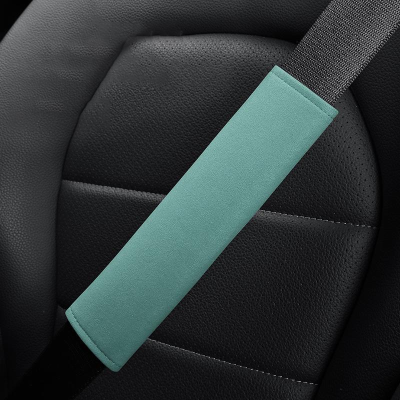 

2 шт. замшевый чехол для ремня безопасности автомобиля, защитная накладка на плечо, удлиненный утолщенный декоративный противоскользящий коврик для плеча, роскошный салон автомобиля