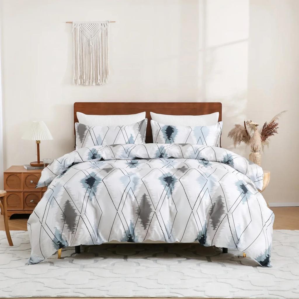 Comforter Pink Marble Queen Geometric Cube Comforter For Boys Girls Luxury Abstract Geometry Marble Texture Bedding Set