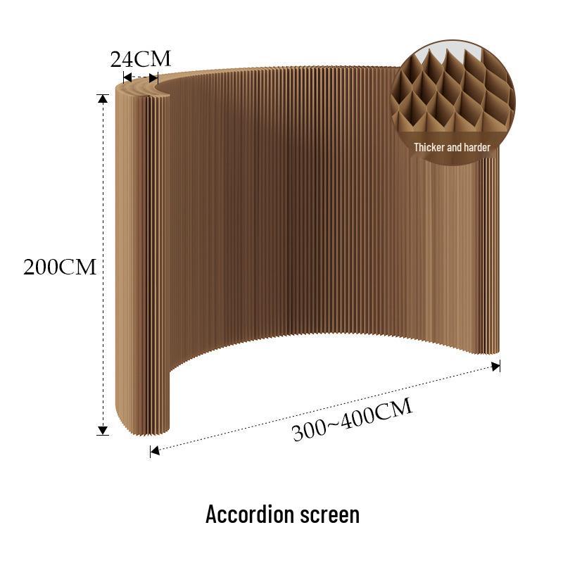 18-Panel Curved Folding Screen Divider – Japanese Style Retractable Wall for Live Broadcasts