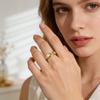 Titanium Steel Rotating Daisy Couple Ring - Small Flower Pattern Jewelry