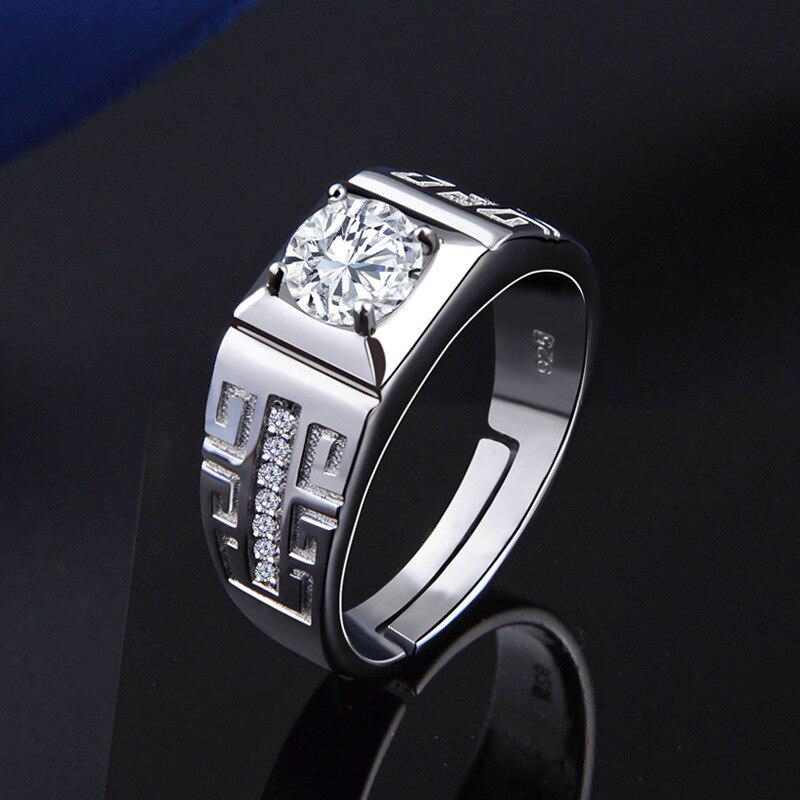 Tancise Kvinner Klassisk 925 Sterling Sølv Zirkon Ring Dame Smykker Bryllup Løfte Festgave