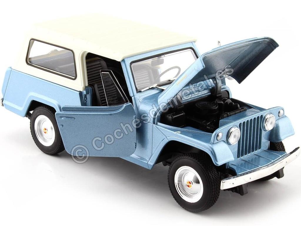 Welly Jeep scale miniature Jeep Jeepster Commando Station Wagon 1/24 (Blue)