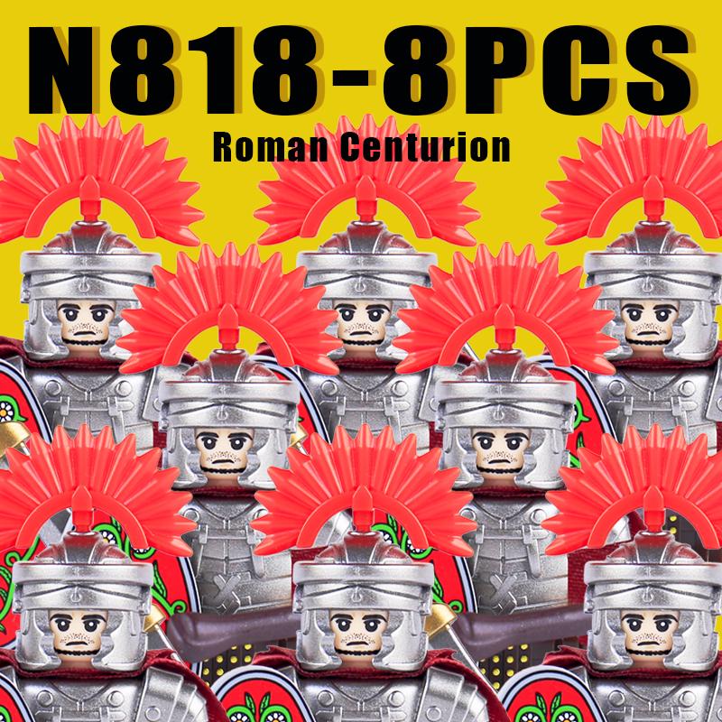 Medieval Military Rome Knights Building Blocks Castle Army Warrior Soldier Figures Crossbowman Shield Sword Legion Bricks Toys