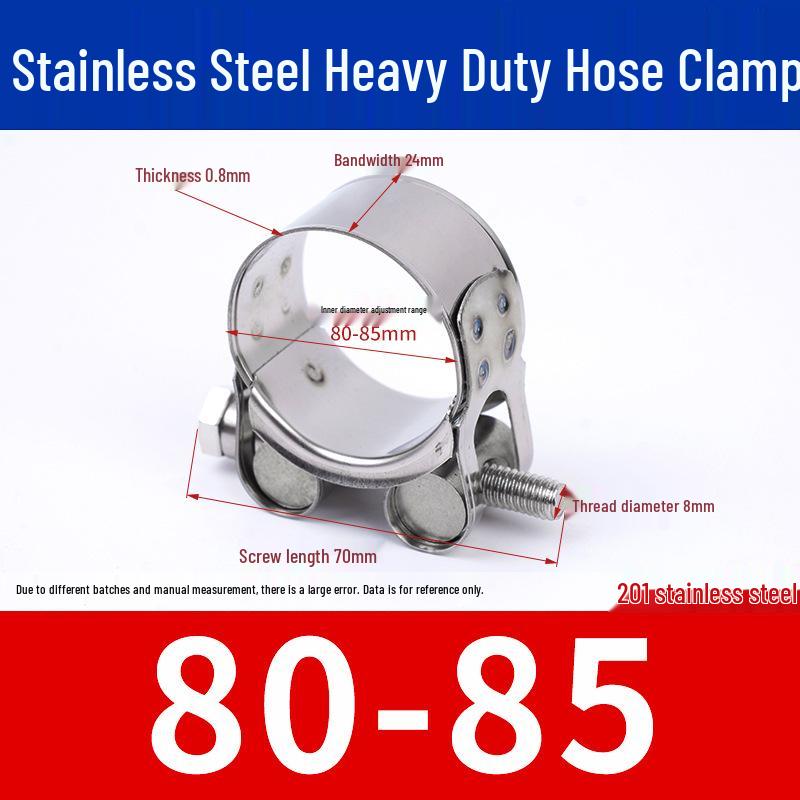 304 Stainless Steel European-Style Heavy-Duty Worm Drive Hose Clamp