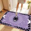 Bohemian lila Teppich mit Mondmuster rutschfeste Fußmatte für Innen Außen Heimdeko Teppich für Eingangsbereich Schlafzimmer Wohnzimmer