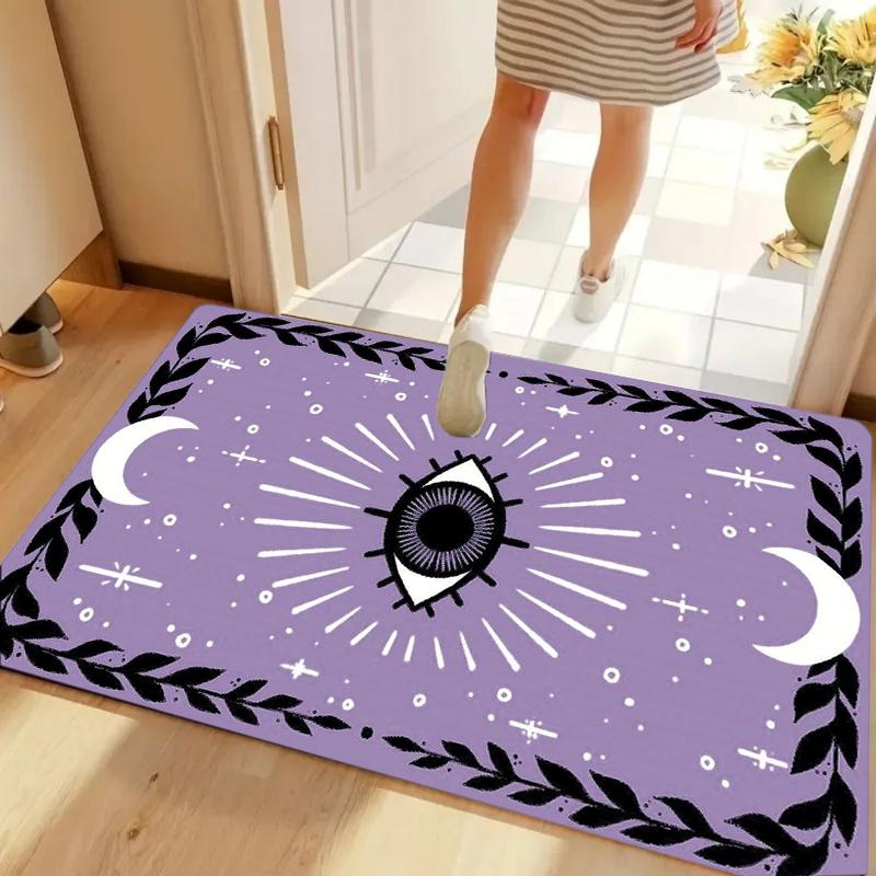 

Mystic Evil Eye Moon Star Orange Non-slip Washable Door Mat for Entryway Witchy Gothic Home Decoration 40cm x 60cm