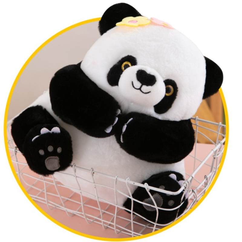 Plush Panda Short Toy Doll Cartoon Animal Design Loveliness Comfortable Soft
