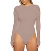 Kalhotky s dlouhým rukávem s výstřihem do O Střih Dámské body Podzim Zima Skinny Spodní body