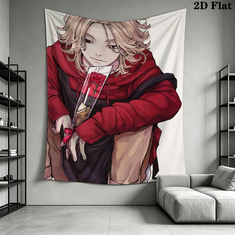 Tokyo Revengers Wall Tapestry Aesthetic Wall Hanging Printed Fabric Blanket Decorative Tapestries for Bedroom Living Room Home Decor
