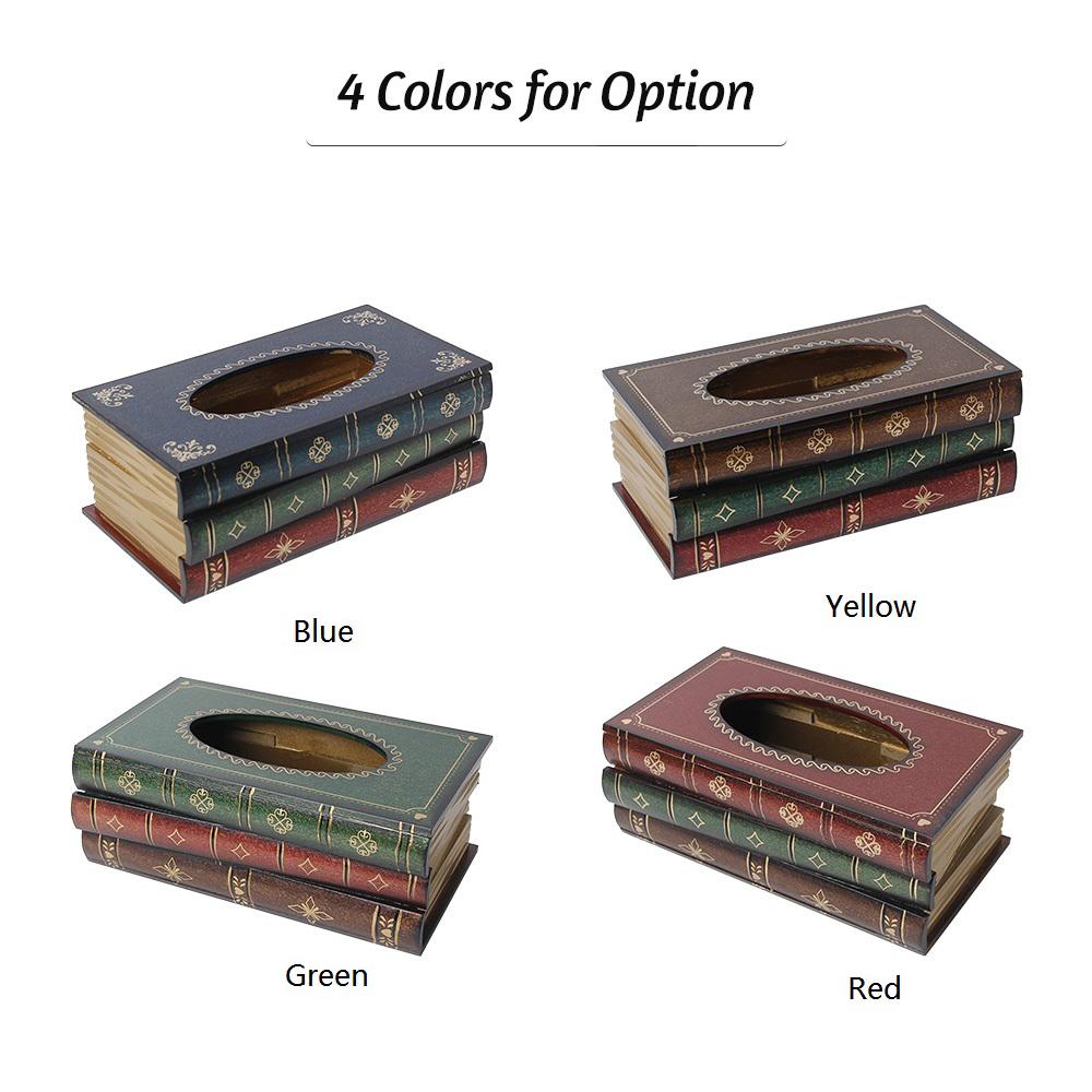 Tissue Box Cover, Antique Book Tissue Holder,   Retro Napkin Holder with Novelty, Home Decor for Bedroom, Living Room,  