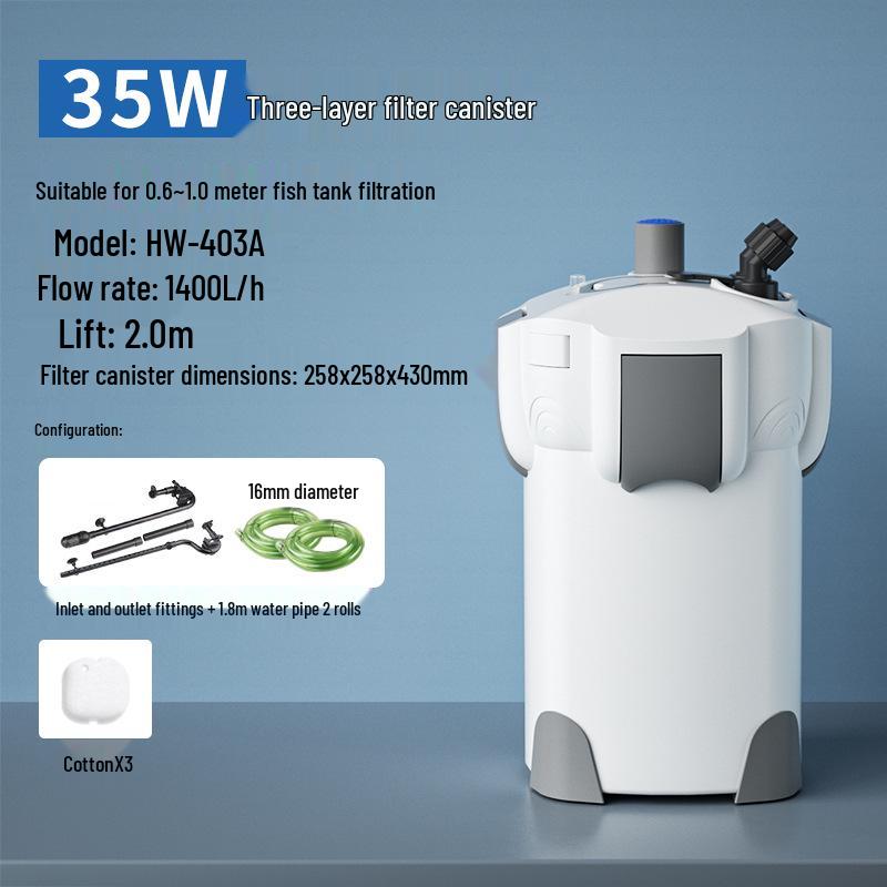 Filtro Esterno per Acquario Serie HW con Spugna, Pompa e Tubi