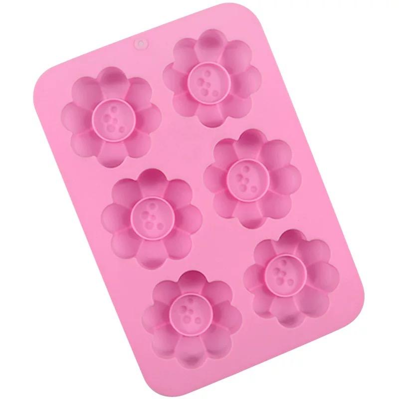 6 even Flower Silicone Baking Mold 3D Pudding Molds Cupcake Pan Cake DIY Muffin Kitchen Tools