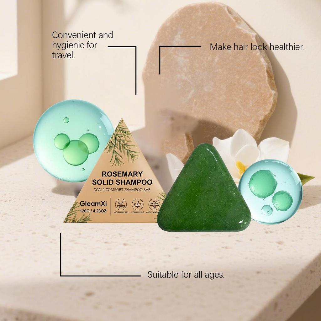 GleamXi Rosemary Moisturizing Shampoo Bar for Smooth, Shiny Hair