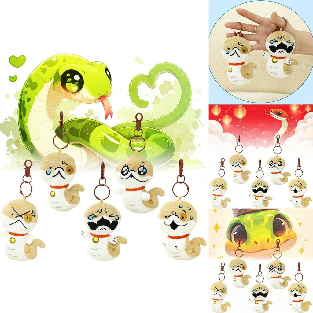 Expressive Dog Snake Plush Toy Keychain Collectible Gift For Friends With Adorable Expressions