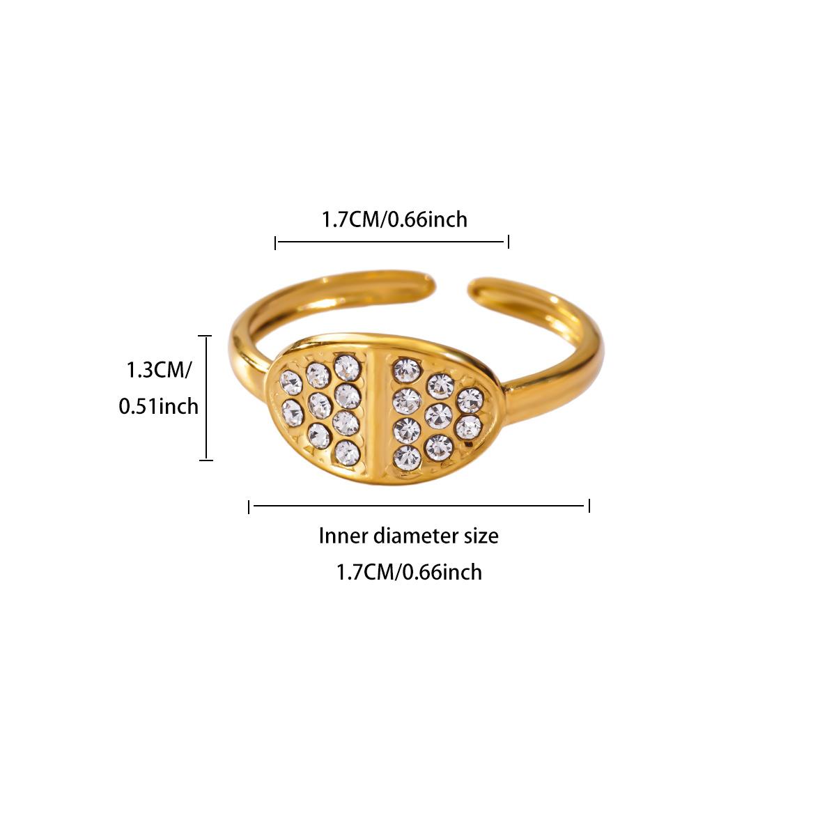 

Vintage Zircon Geometric Rings For Women Stainless Steel Gold Color Open Finger Ring New Fashion Wedding Couple Jewelry