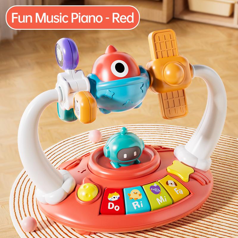 

Electronic Music Piano Keyboard Toy for Babies Early Education Colorful Activity Music Lights Education Toy for Grils Boys красный