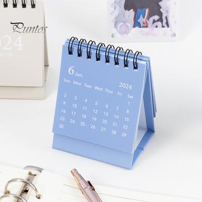 Mini Desk Calendar Spiral Coil Page Turning Date Recording 12 Monthly Calendar for Planing Event Log Portable Simple Style Plan Book Year of