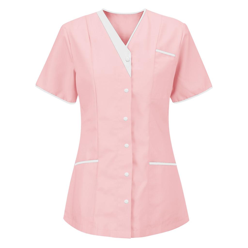 Women's Uniform Quick-drying Fabric Solid Color V-neck Short-sleeved Uniform