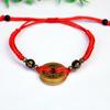Buddhism Six Words Ancient Coin Kabbalah Red String Bracelets Lucky Protection