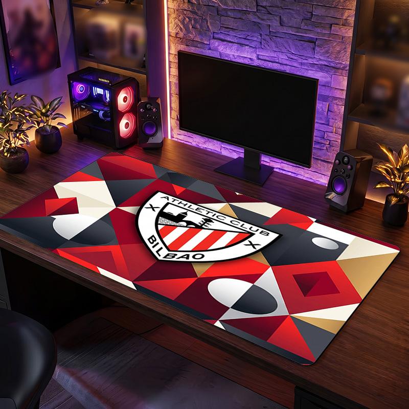 Athletic Bilbao Football Print Large Mouse Pad, Anti-Slip Extended Gaming Desk Mat for Office Home