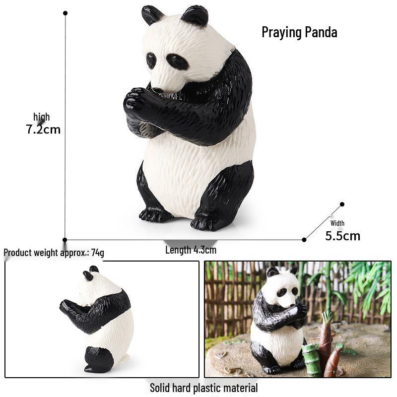 Solid Giant Panda Toy Figure - Cognitive Children s Gift with Clasping Hands