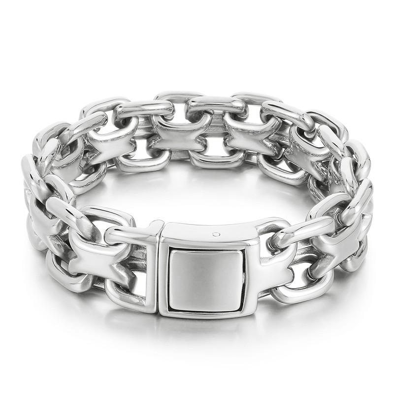 Stainless Steel Heavy Double Zero Chain Bracelet for Men 20MM Retro Strong Man Gold Color Rock Necklace Thick Jewelry Gift