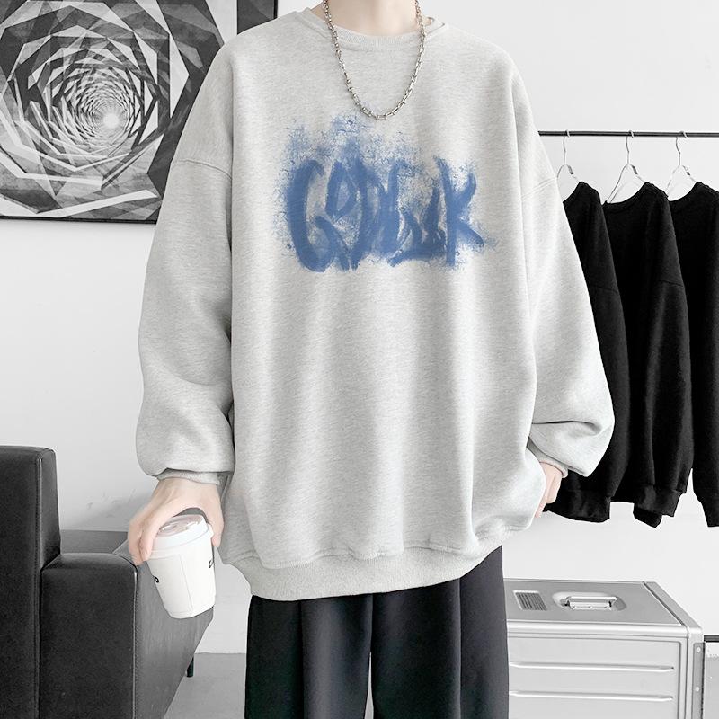Sweater Men's Spring and Autumn Round Neck Pullover Large Size Men's Loose Men's Jacket Sports Long-sleeved Bottoming Shirt Men's Top