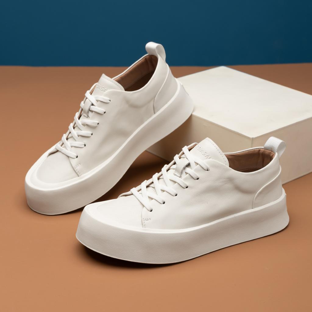 2025 Direct Supply Men's Shoes Trendy Shoes Autumn Fashion Retro High-end Men's Casual Shoes Platform Non-slip Versatile Lace-up Shoes