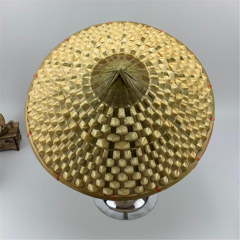Oriental Hat Bamboo Weave Hat Asian Style Comfortable Fit Ideal for Gardeners Farmers and Vintage Fashion Lover